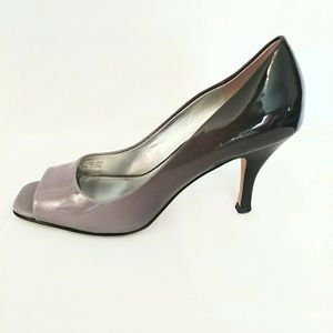 TAHARI RIDDLE Pumps Ombre Gray Open Toe Heels Dres